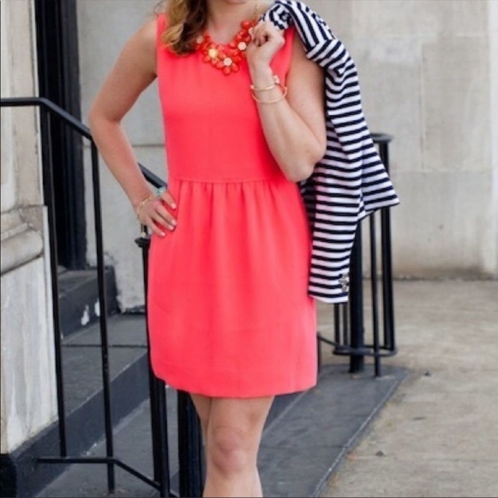 J.Crew Neon Coral Camille Dress